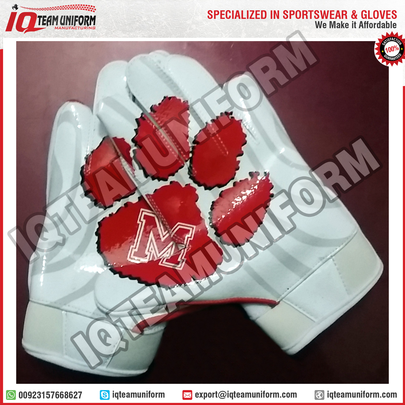 customize american football glove