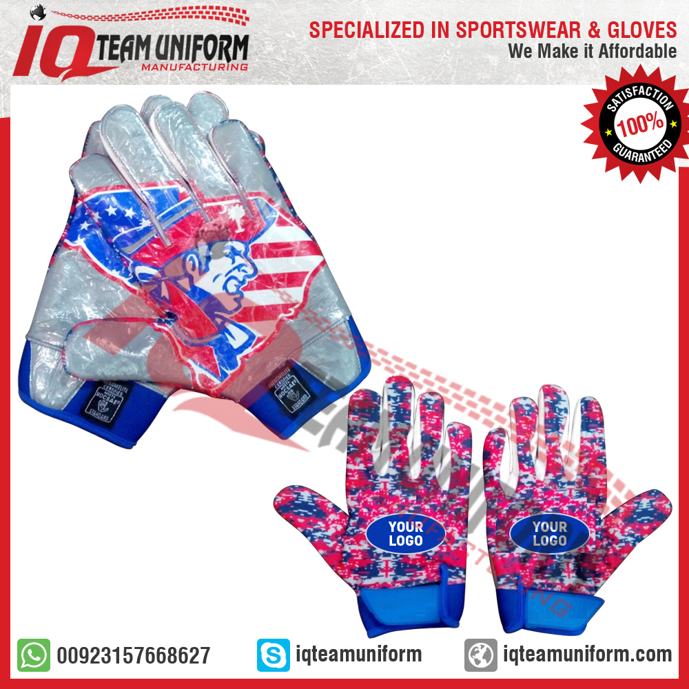 Camo American football gloves