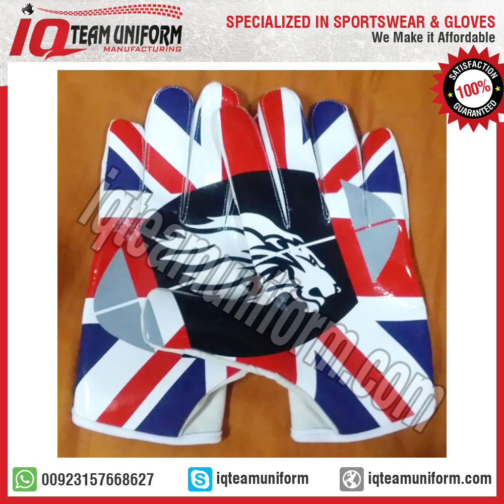 British flag custom football gloves