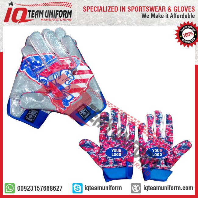 Camo American football gloves