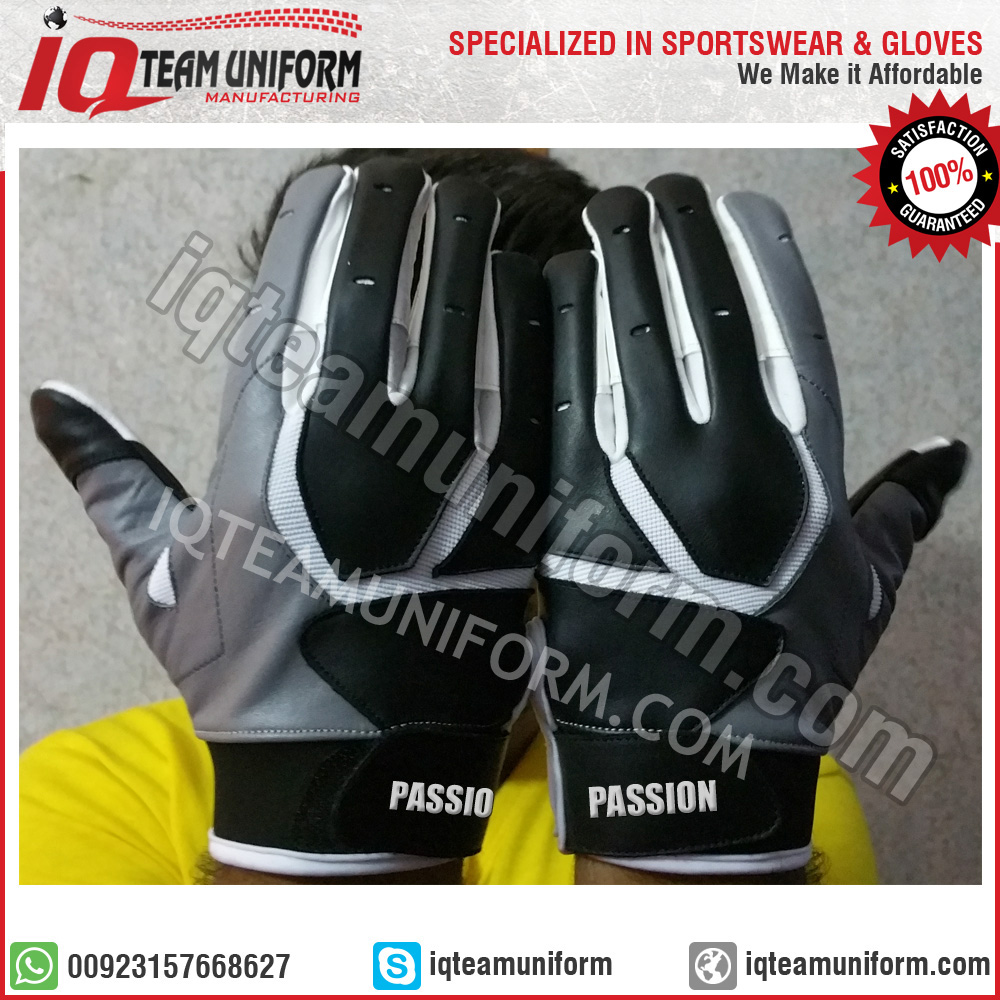 Customize Palm with Genuine Leather Top Hand Football Gloves