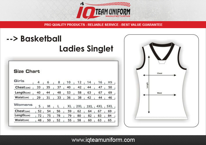 womens basketball jersey size chart